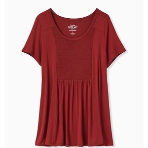 Torrid Super Soft Scoop Neck Smocked Panel Top 00x